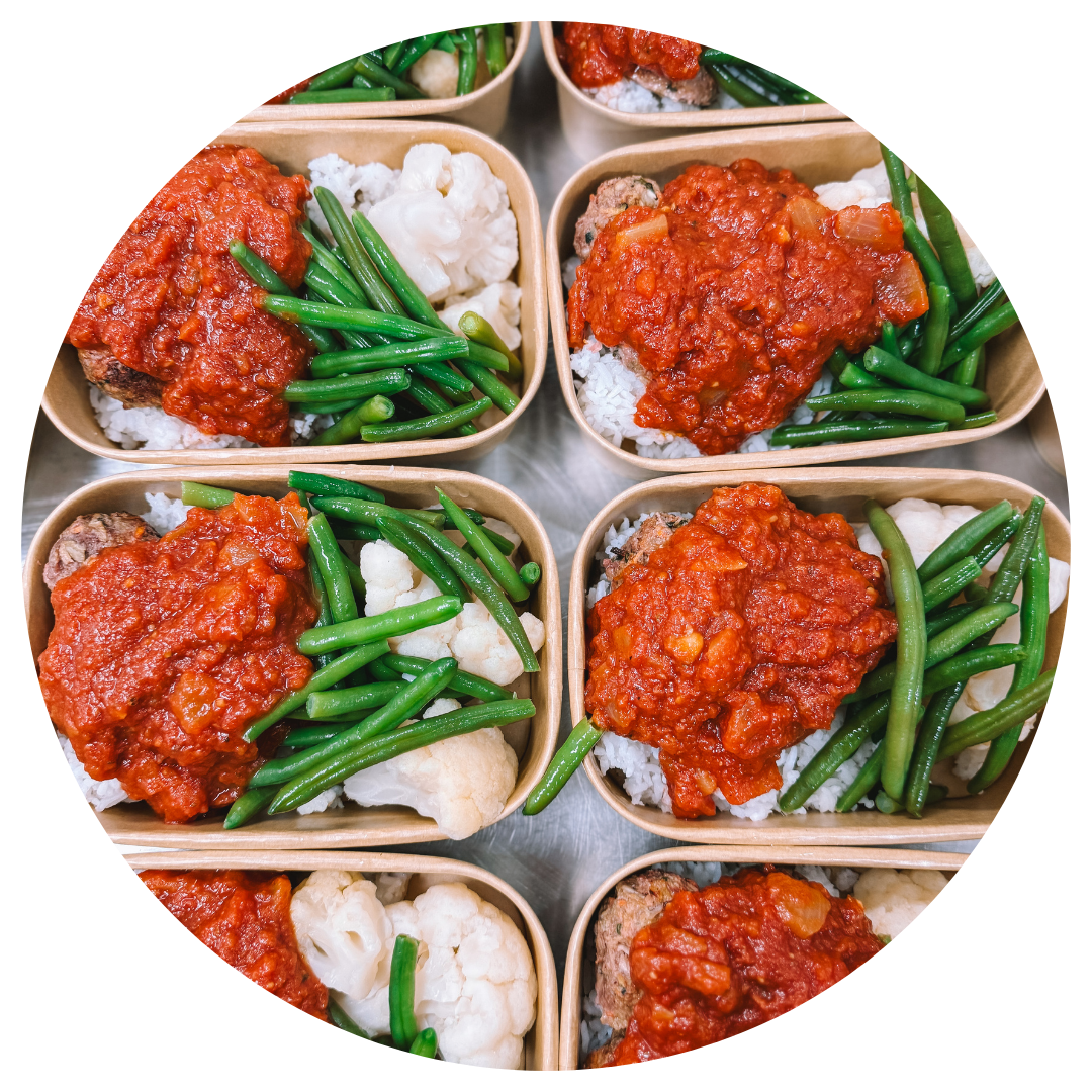 Meal for One-Meatballs in Tomato Sauce with Rice