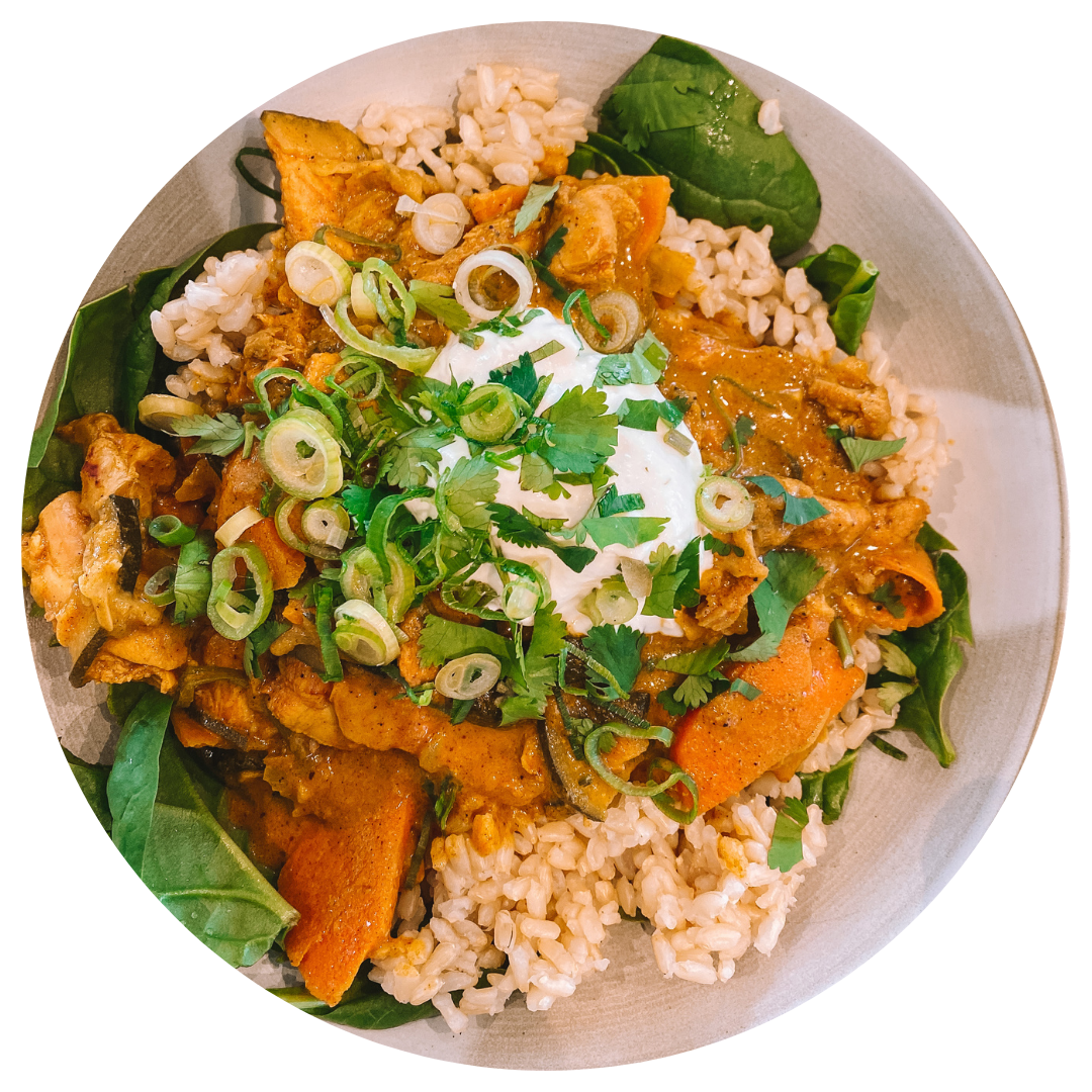 Meal for One-Butter Chicken and Vegetables with Rice